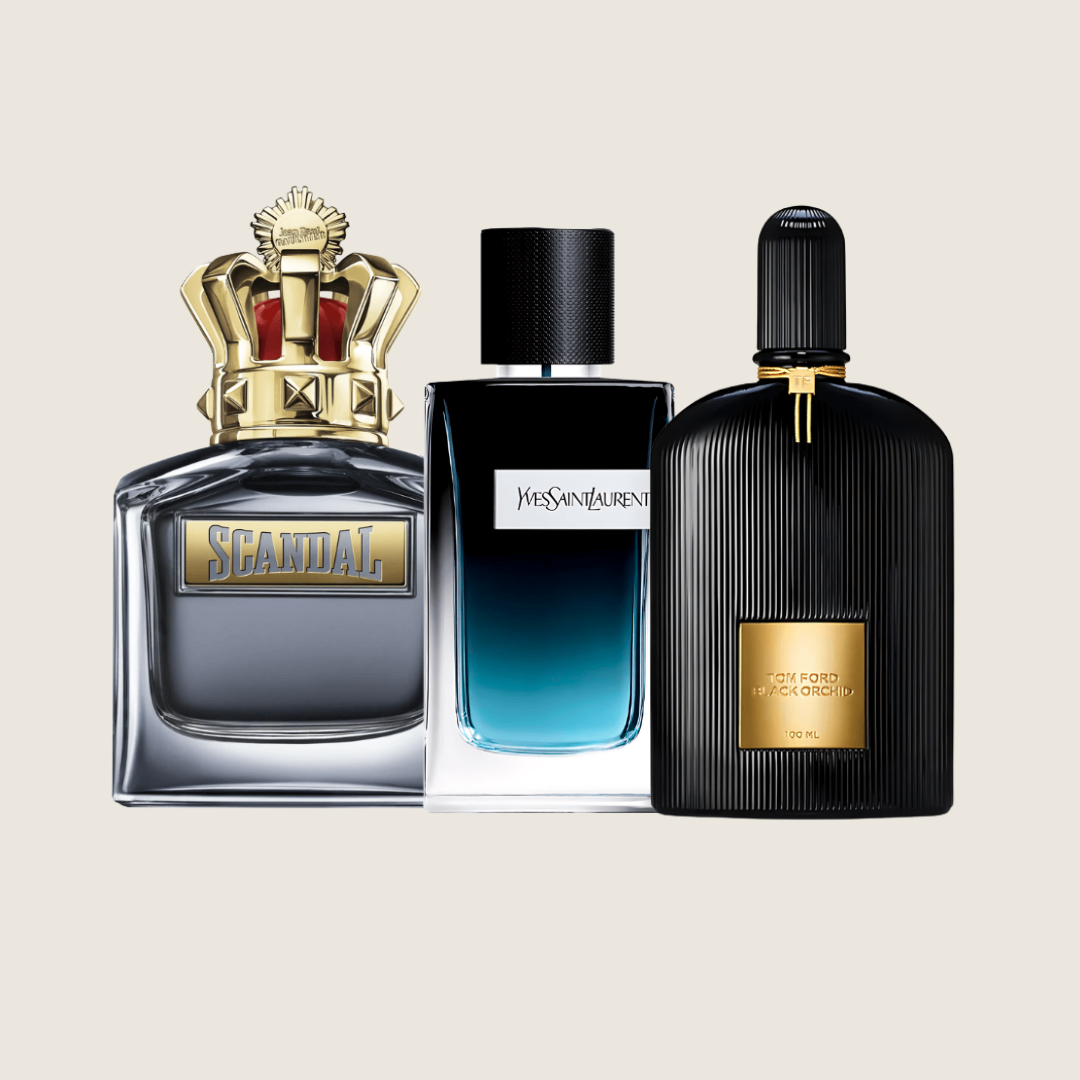 Combo de 3 perfumes Jean Paul Gaultier Scandal, Yves Saint Laurent Y MEN y Tom Ford BLACK ORCHID 100ml